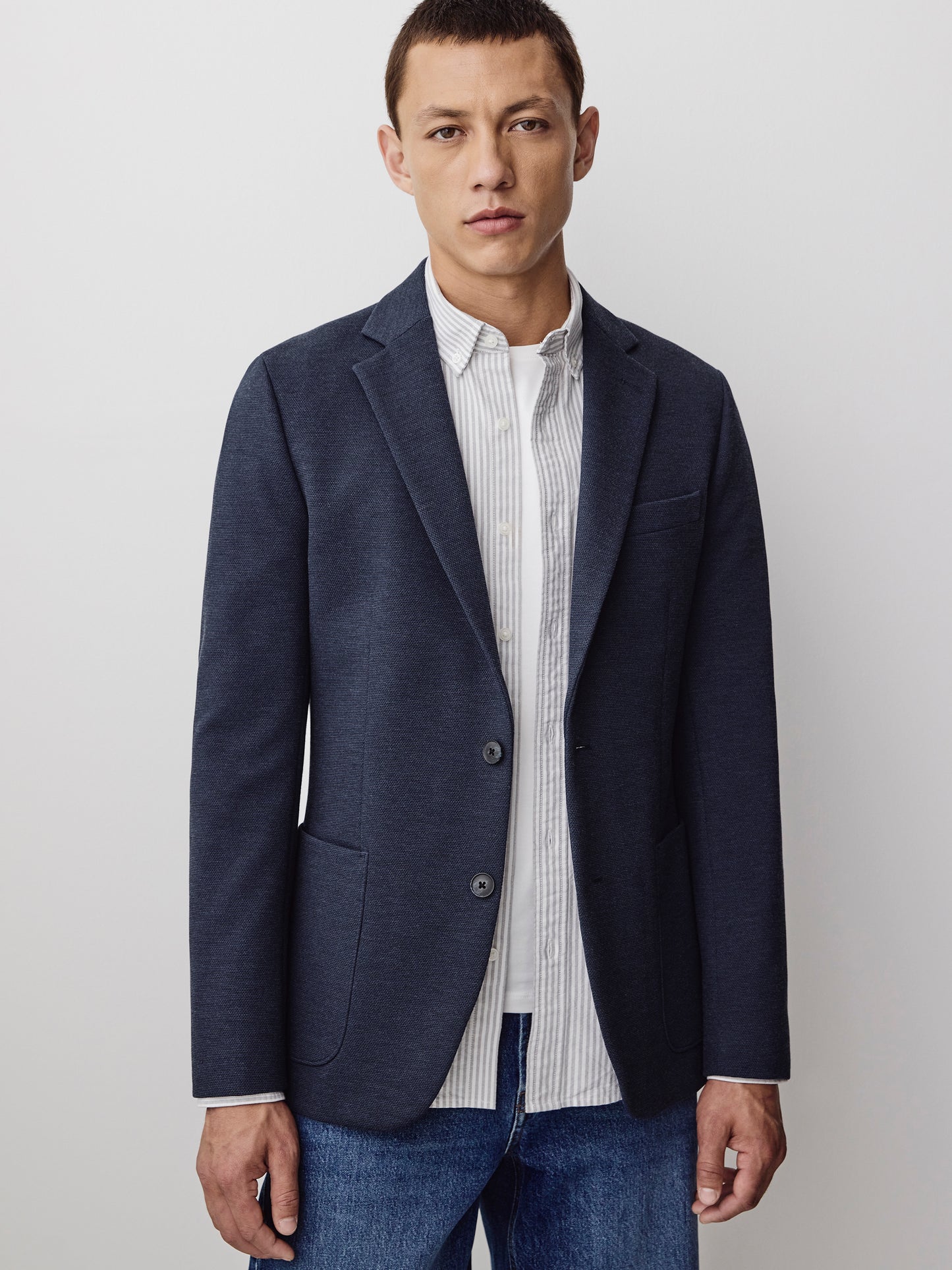 Slim Fit Knit Blazer