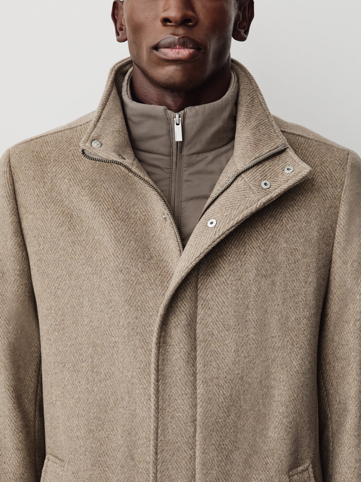 Wool Blend Funnel Topcoat