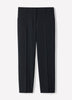 Black Mid-Rise Straight-Leg Cropped Pant