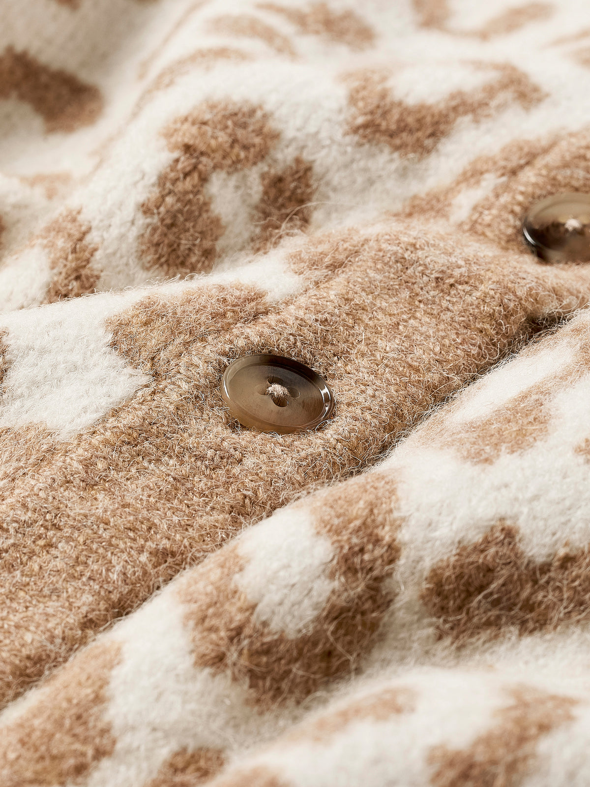 Knit Leopard Print Cardigan with Long Sleeves