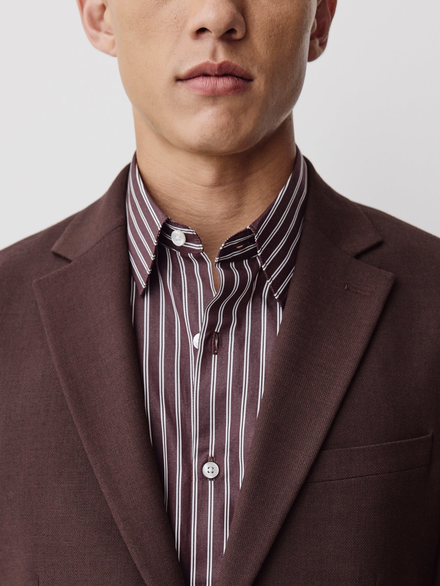 Slim Fit Woven Blazer in Burgundy