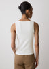 Knit Tank Top Square Neck Cotton Blend