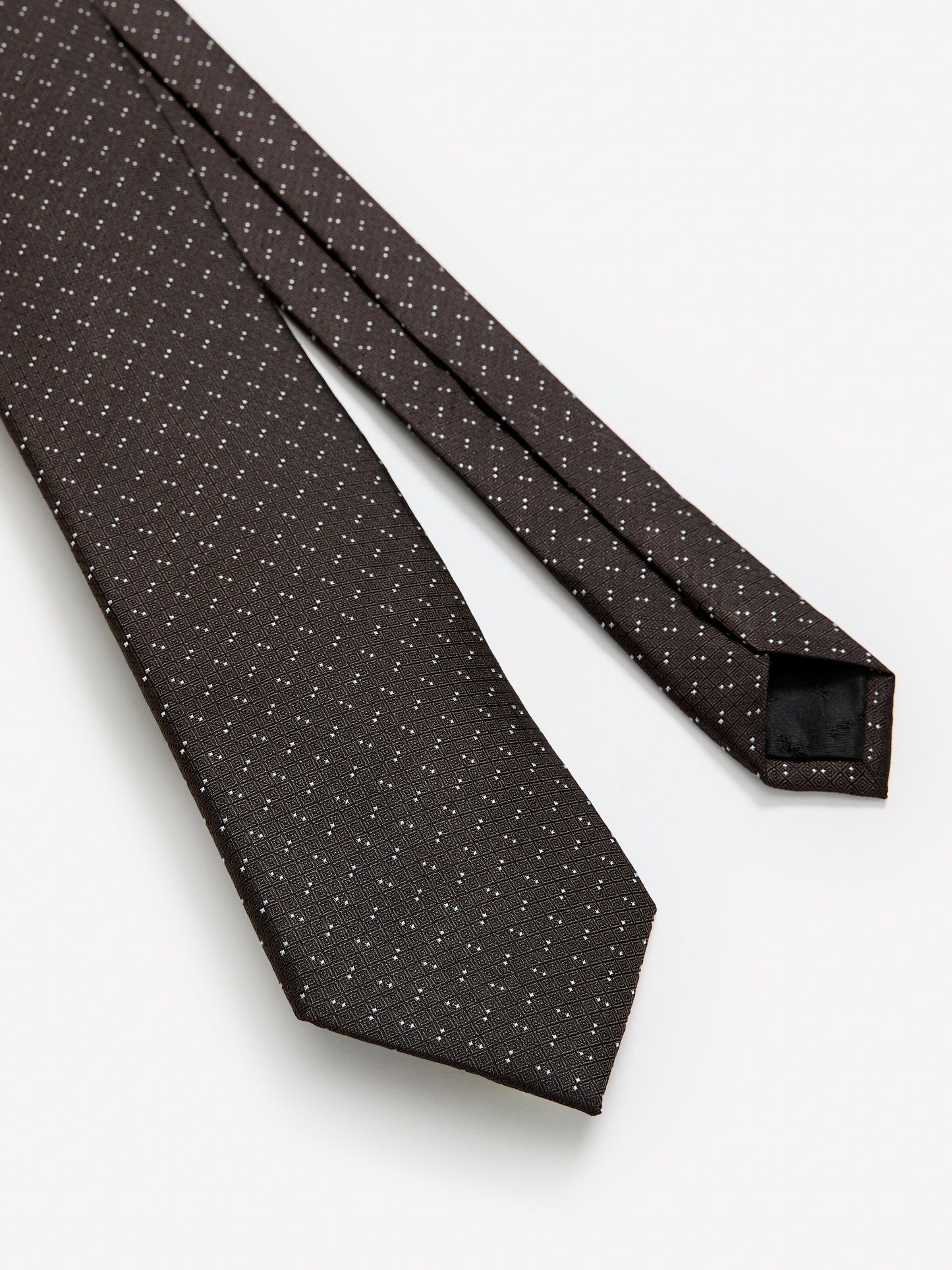 Navy Regular Textured Tie with Dots