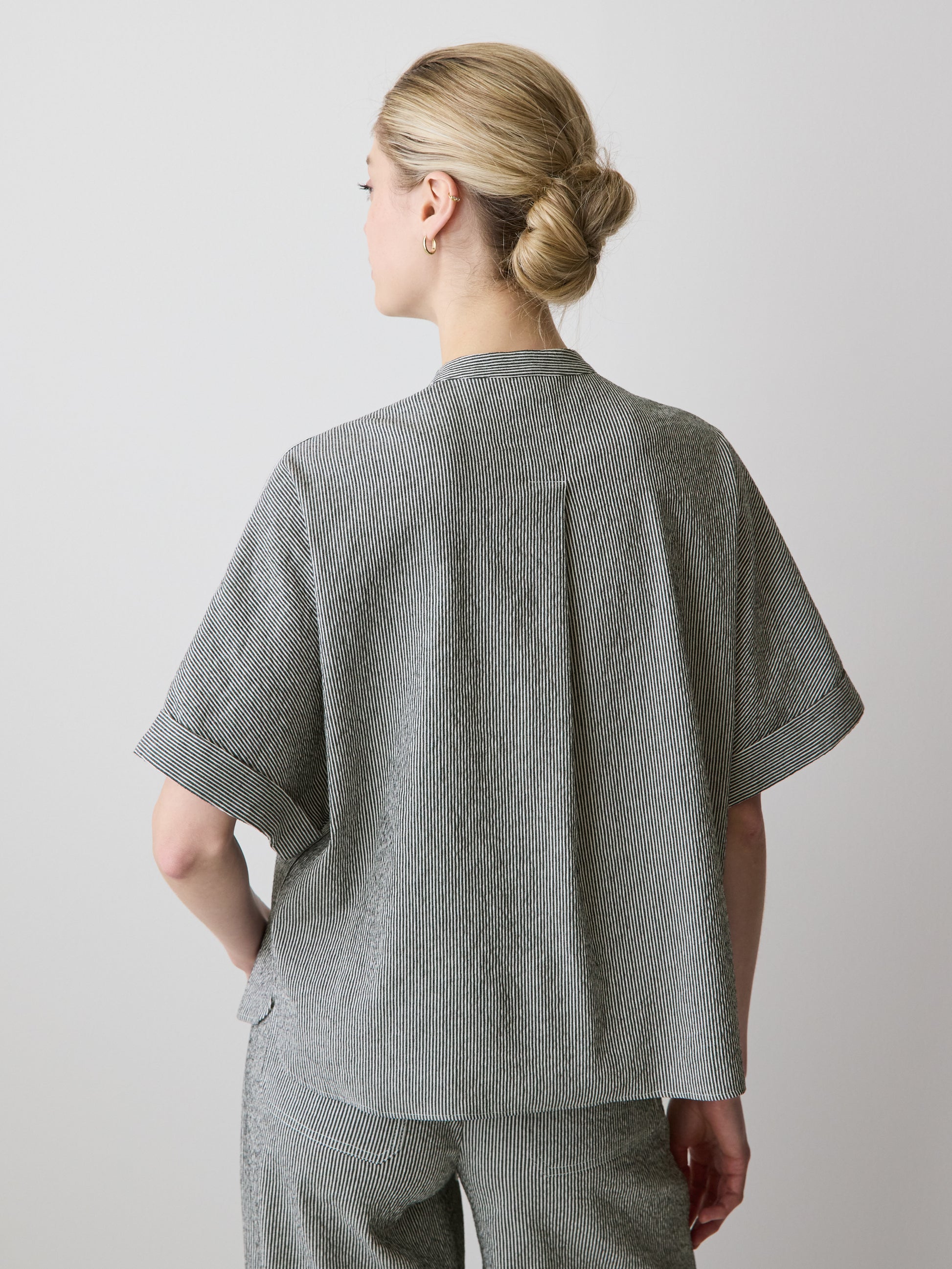 Woven Seersucker Button-Down Shirt