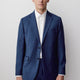 Blue Tailored-Fit Wool Suit Blazer