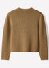 Long-Sleeve Crew-Neck Merino-Wool Sweater with Shoulder Pads
