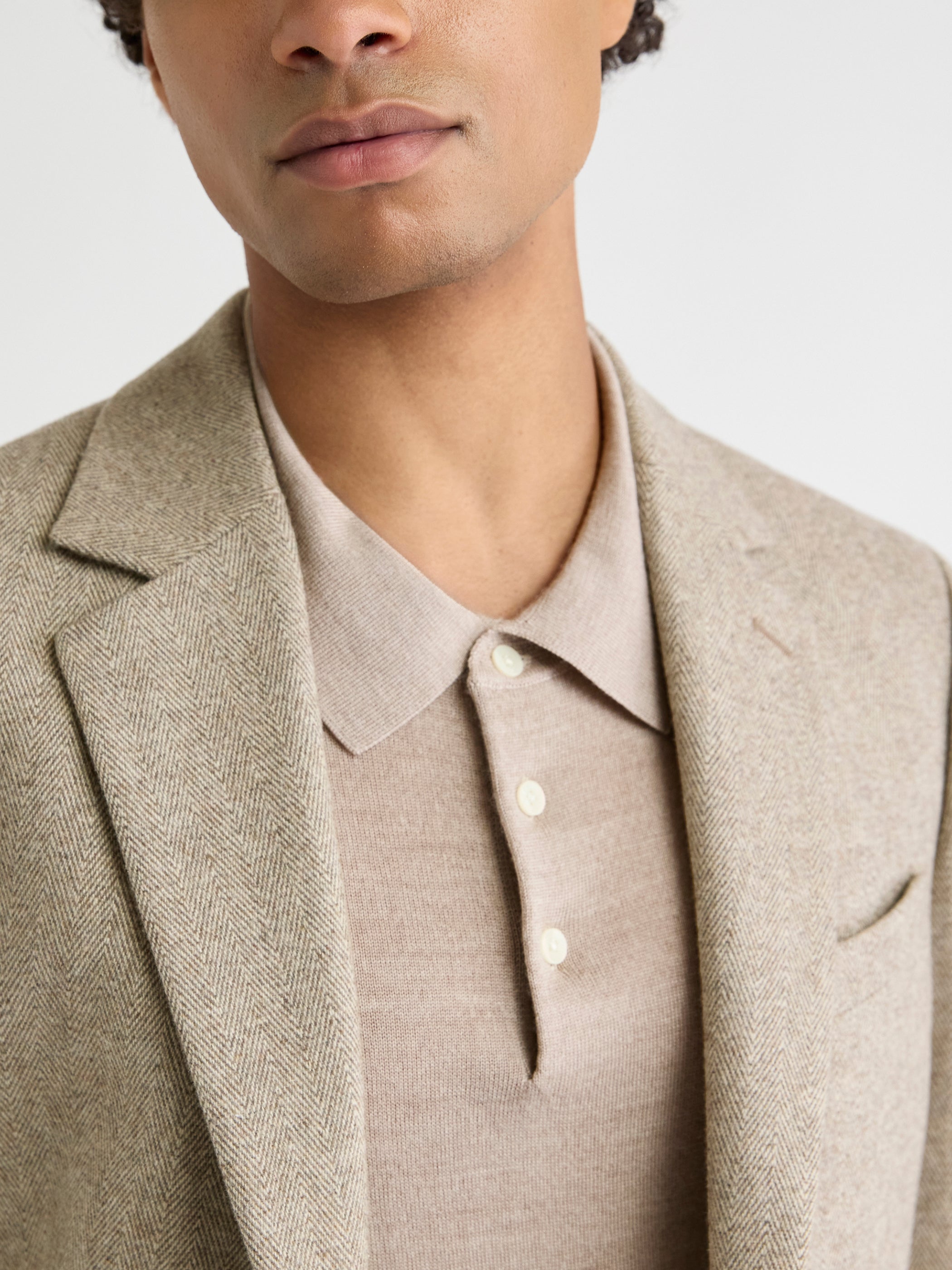 Slim-Fit Herringbone Blazer