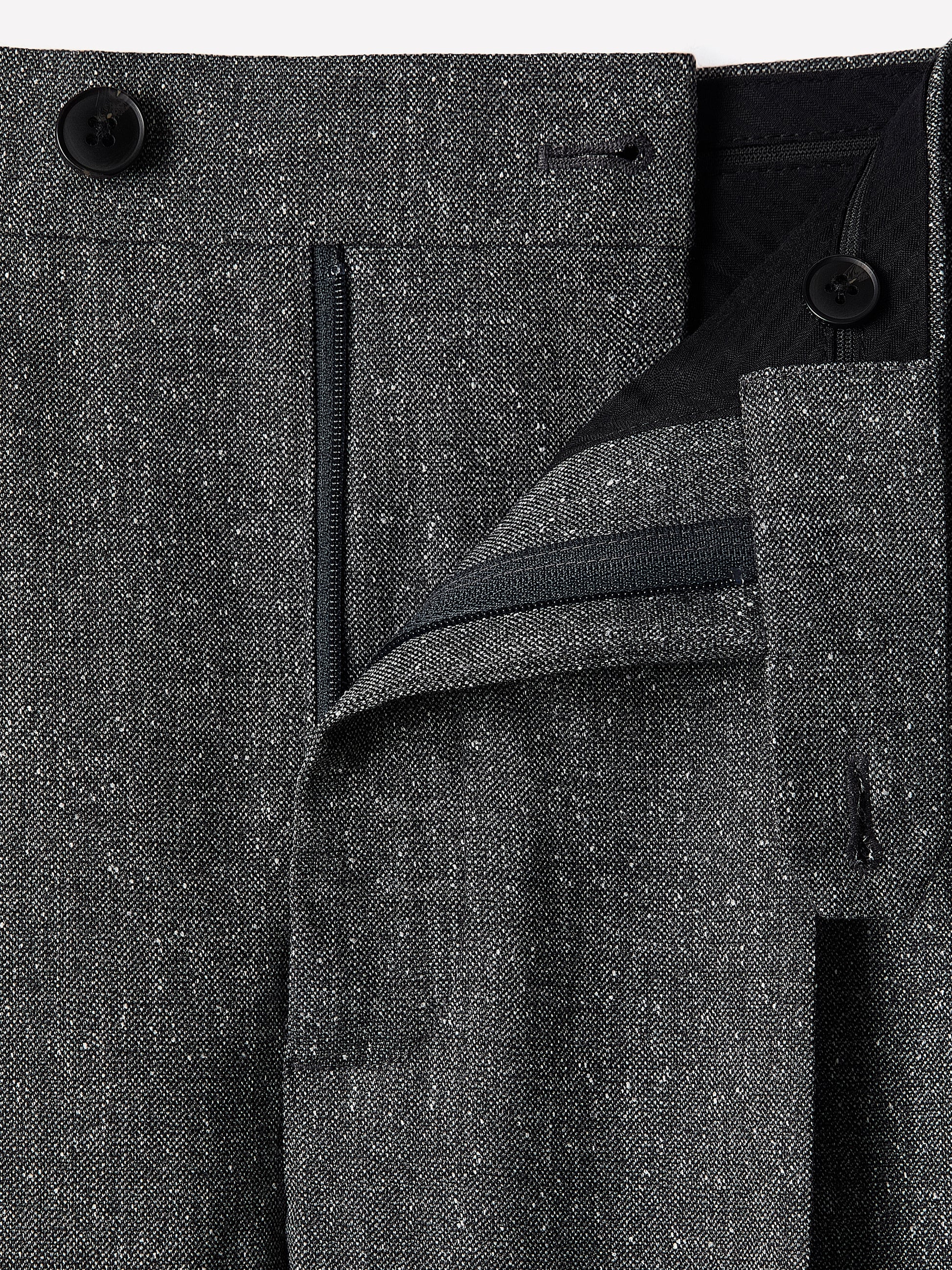 Tapered Pleated Tweed City Pants