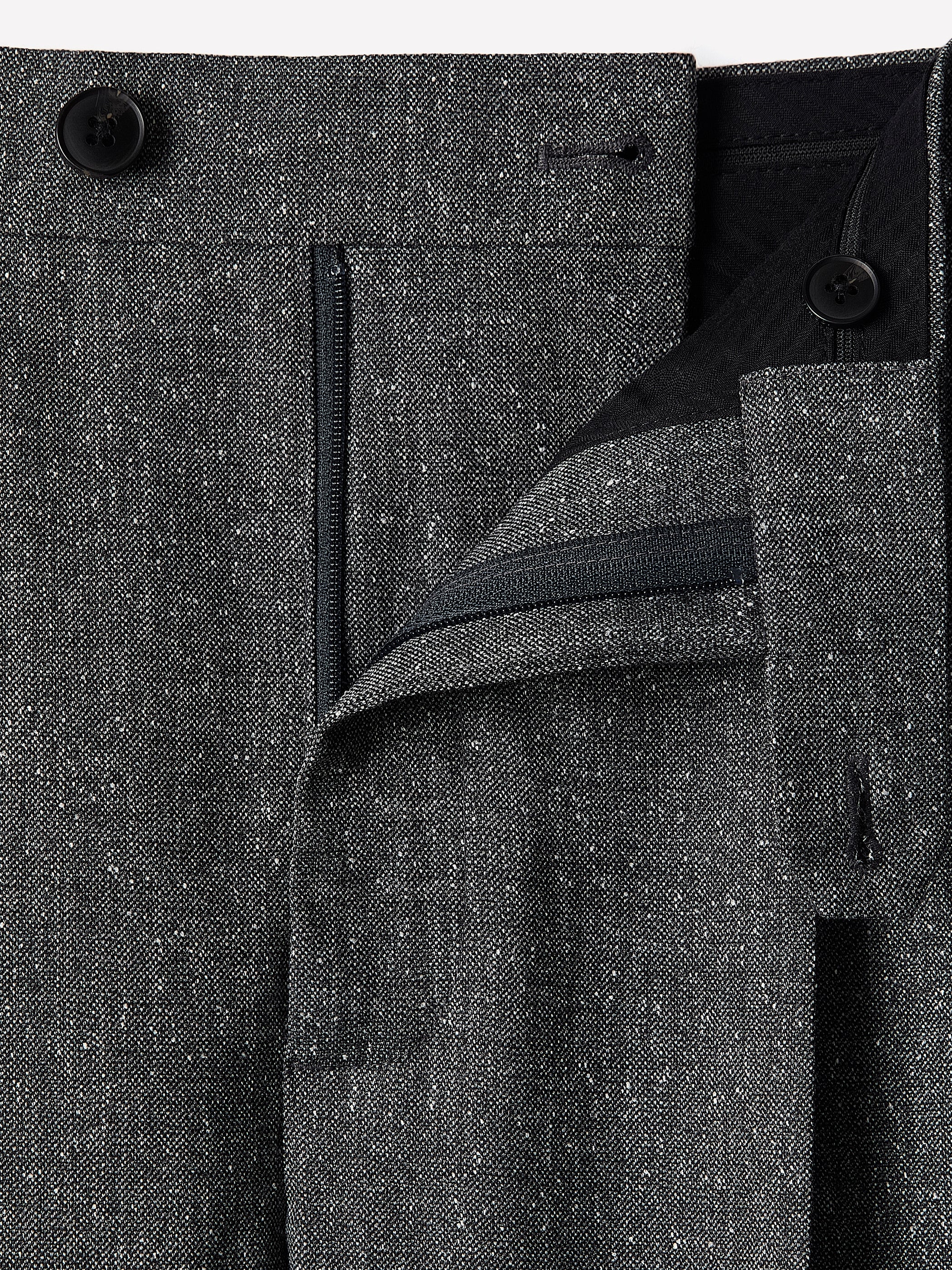 Tapered Pleated Tweed City Pants