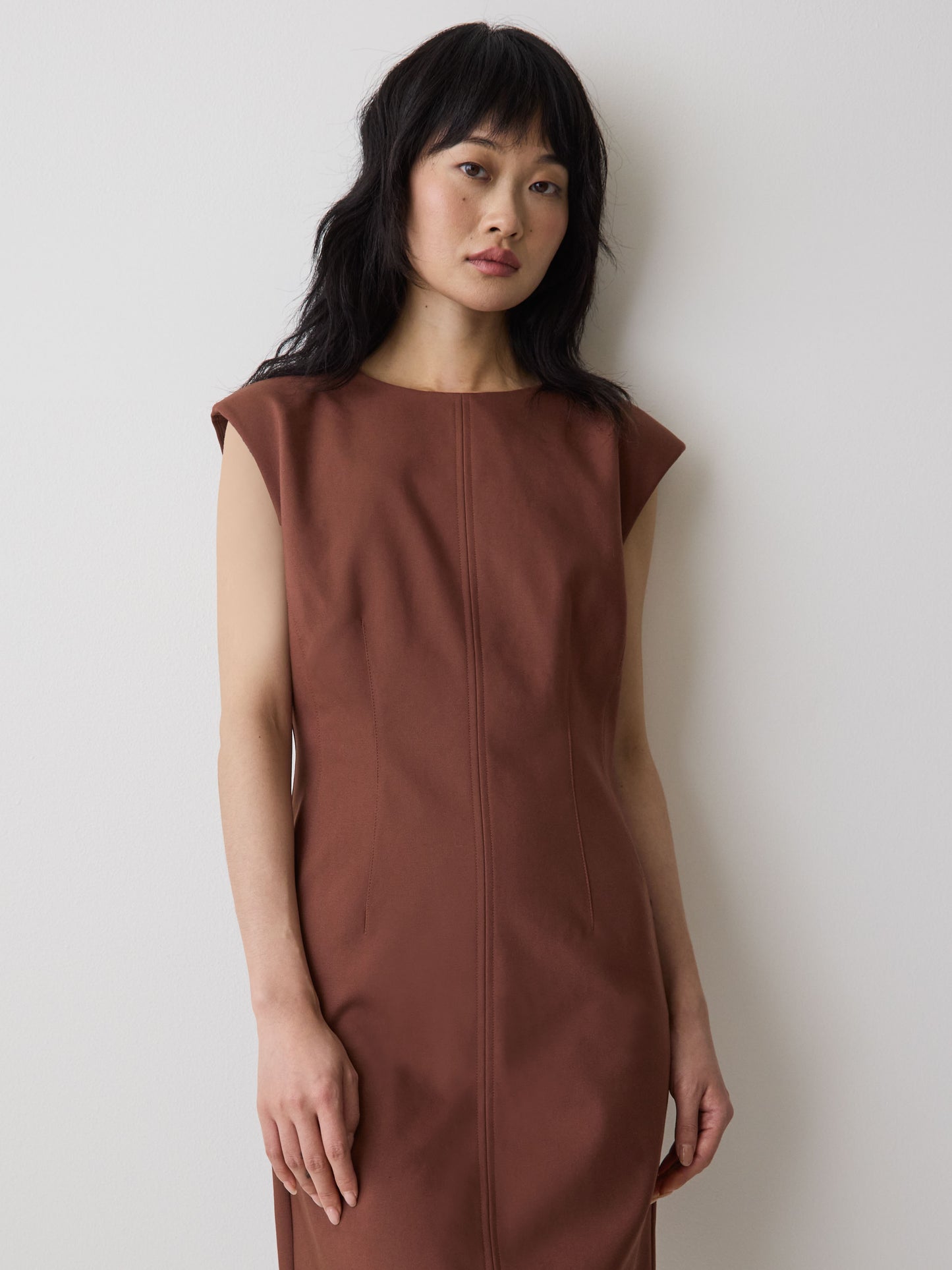 Sleeveless Crew-Neck Mini Dress