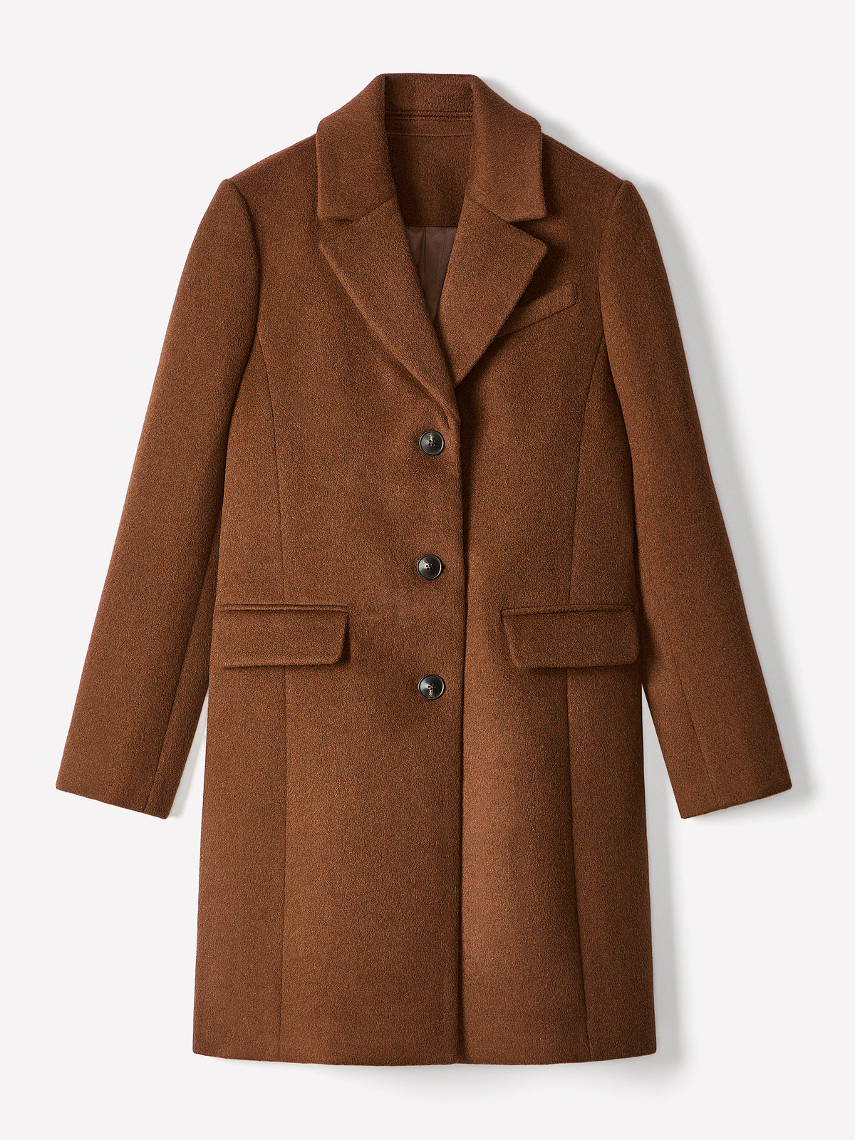 Classic Wool-Blend Three-Button Coat