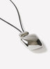 Long Cord Necklace With Sculptural Pendant