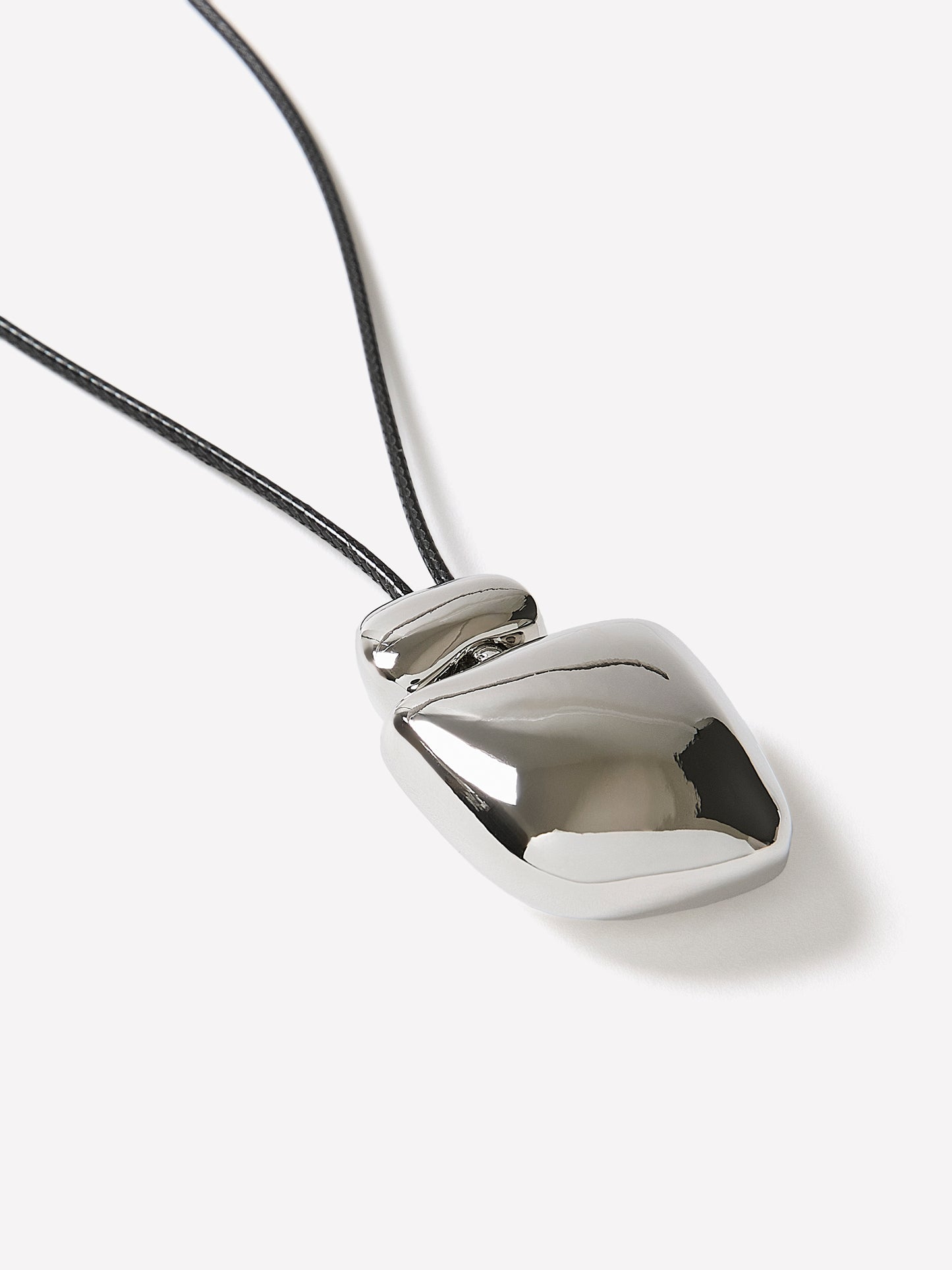 Long Cord Necklace With Sculptural Pendant