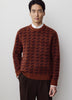 Men's Knit Houndstooth Jacquard Crewneck Sweater