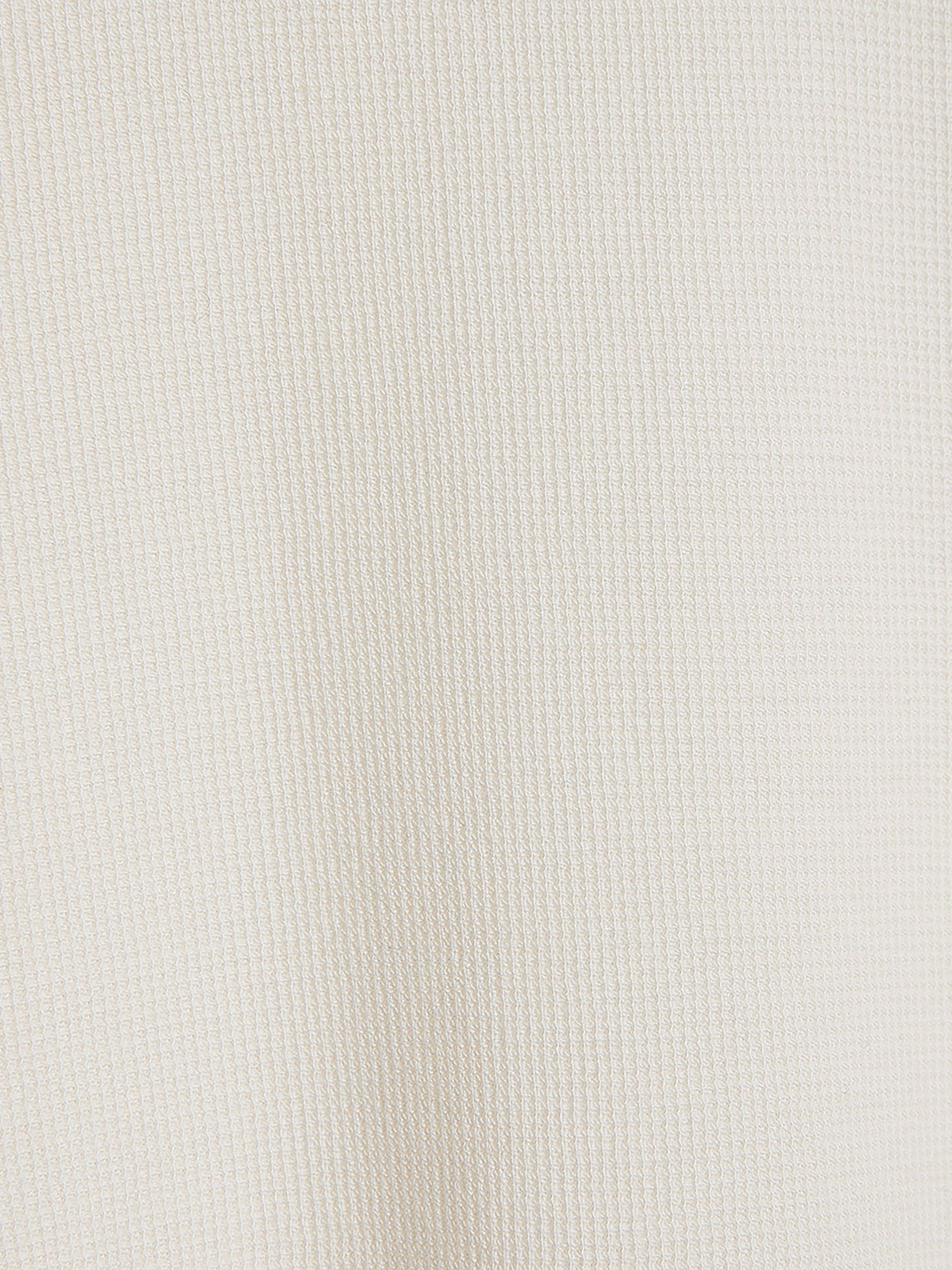 T-Shirt Gaufré à Manches Longues et Col Rond