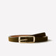 Slim Suede Belt with Square Buckle