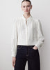 Silky Crepe Long-Sleeve Buttoned-Down Blouse