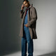 Classic Herringbone Mackintosh Coat with Shirt Collar