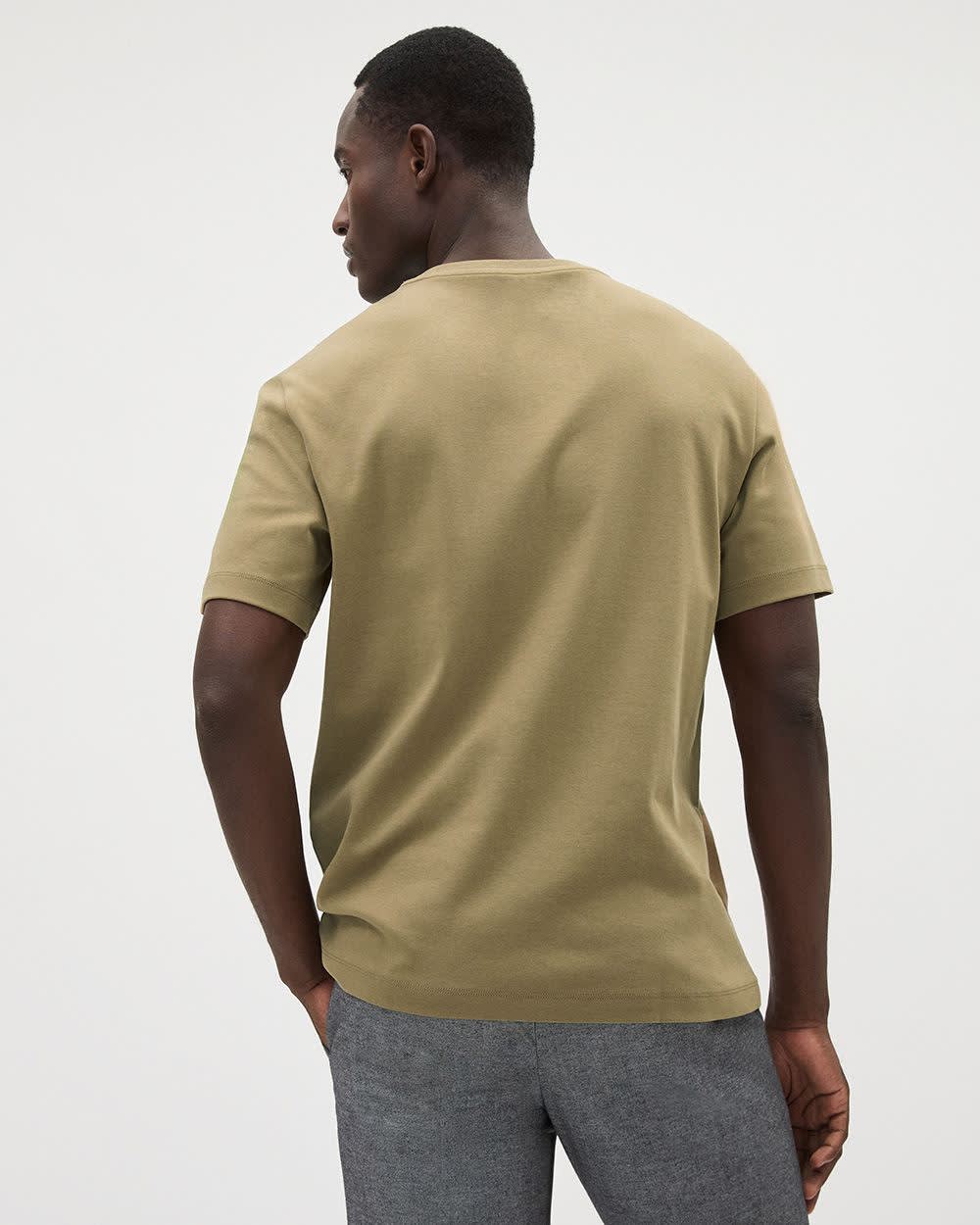 Refined Solid Interlock Cotton Crew-Neck Tee