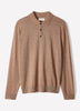 Merino Wool Knit Polo Sweater Long Sleeve