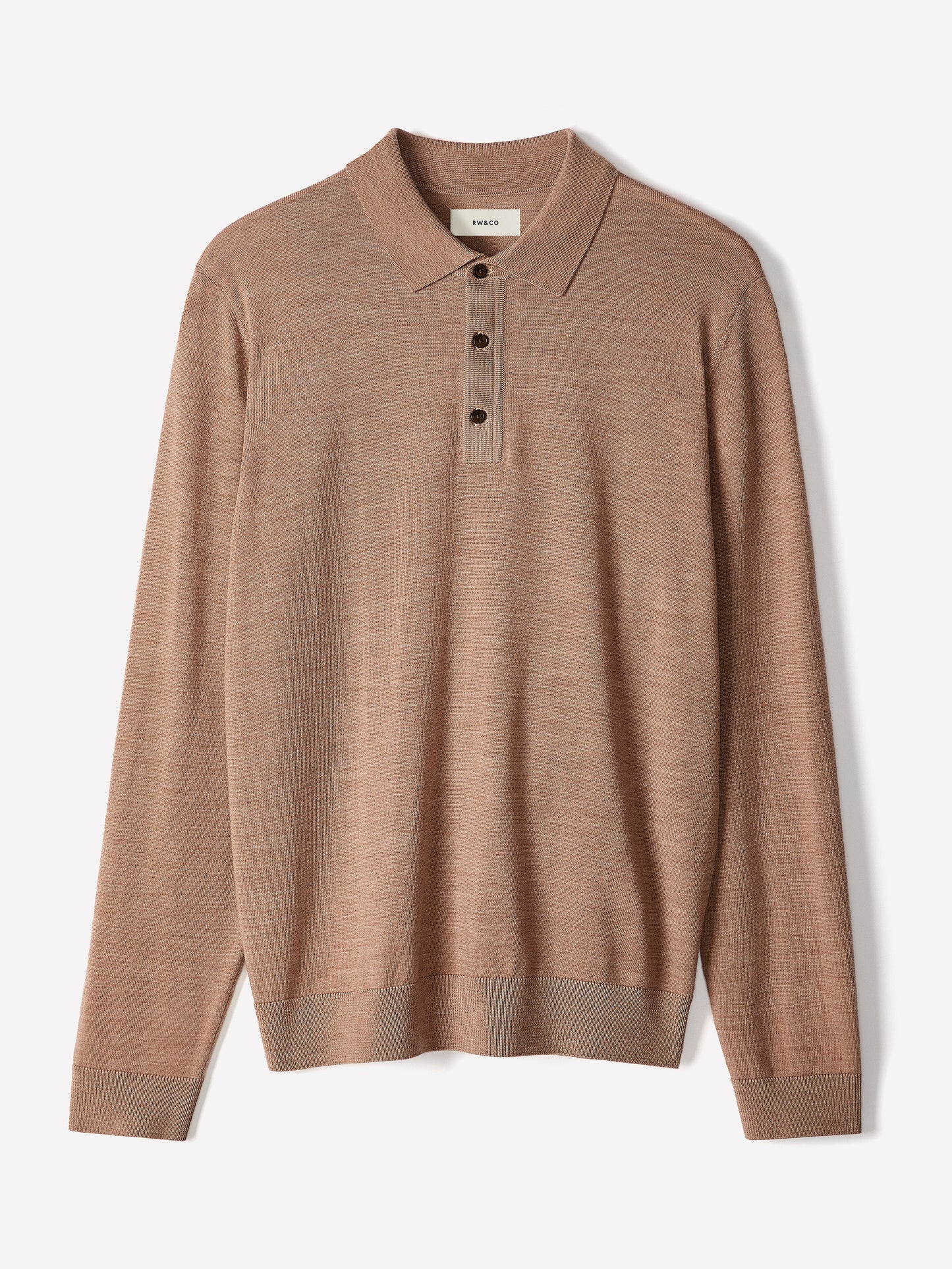 Merino Wool Knit Polo Sweater Long Sleeve