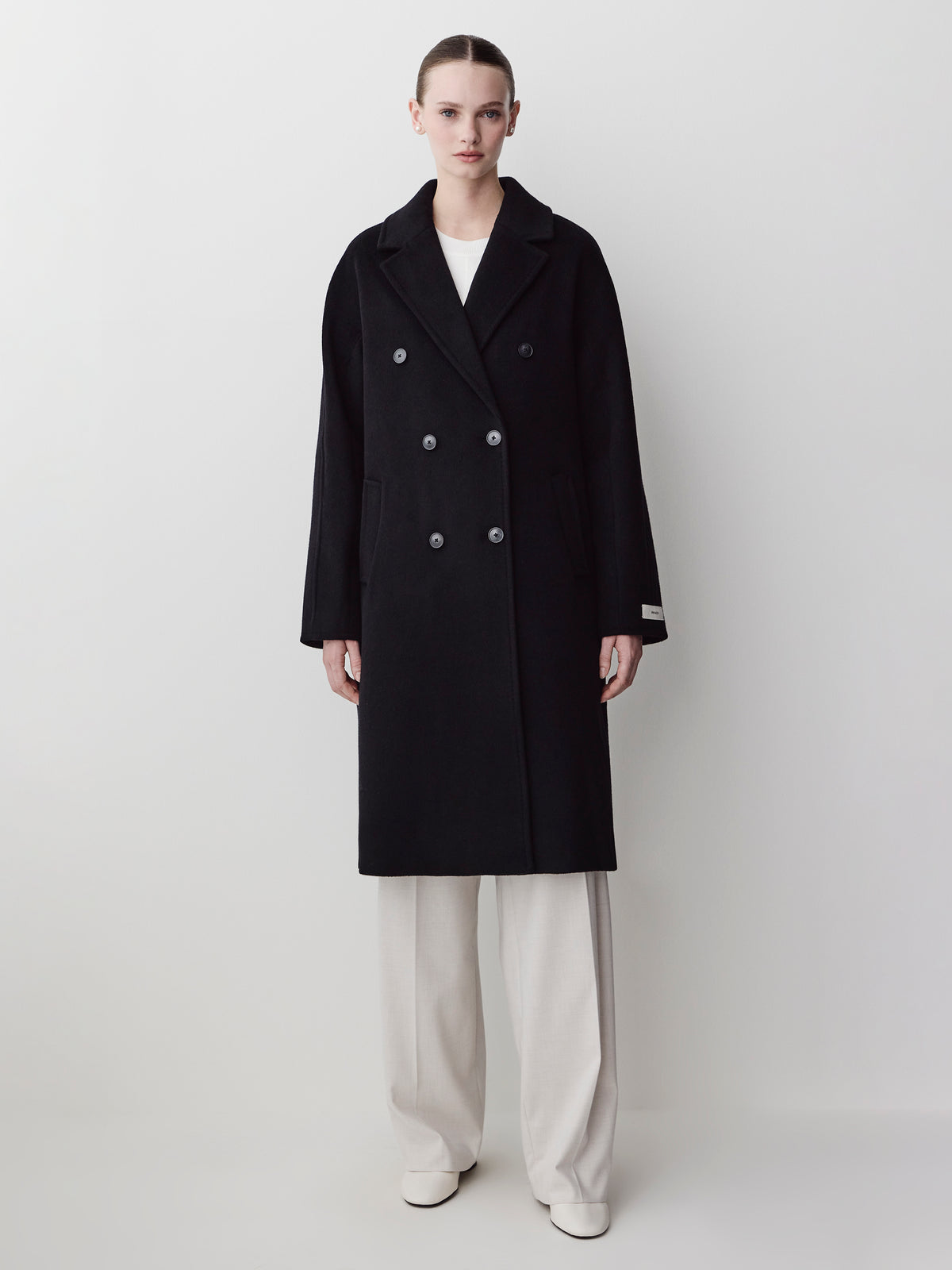Relaxed-Fit Wool-Blend Double-Breasted Coat