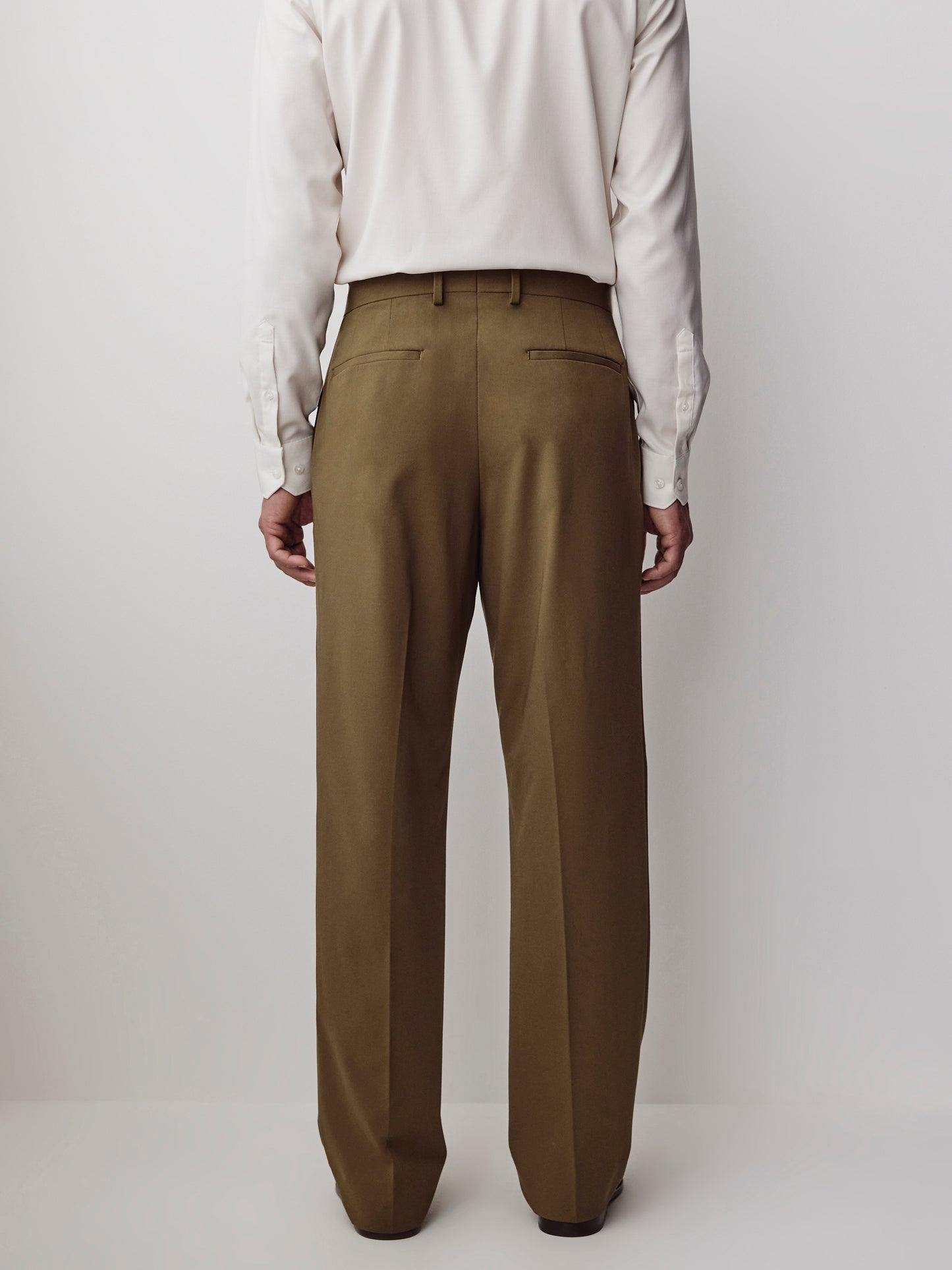Mens Straight Fit Wool Blend Pant Burnt Moss