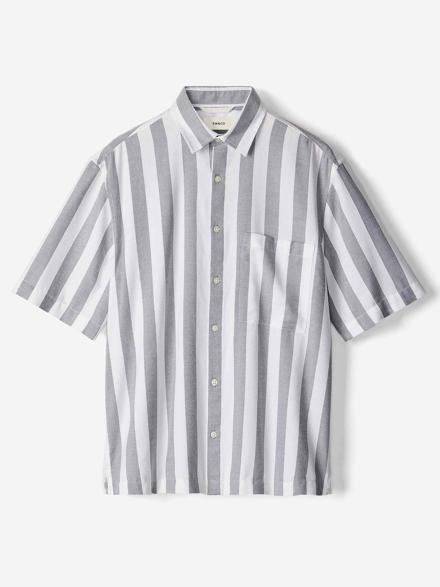 Men's Woven Short Sleeve Shirt Wide Stripe