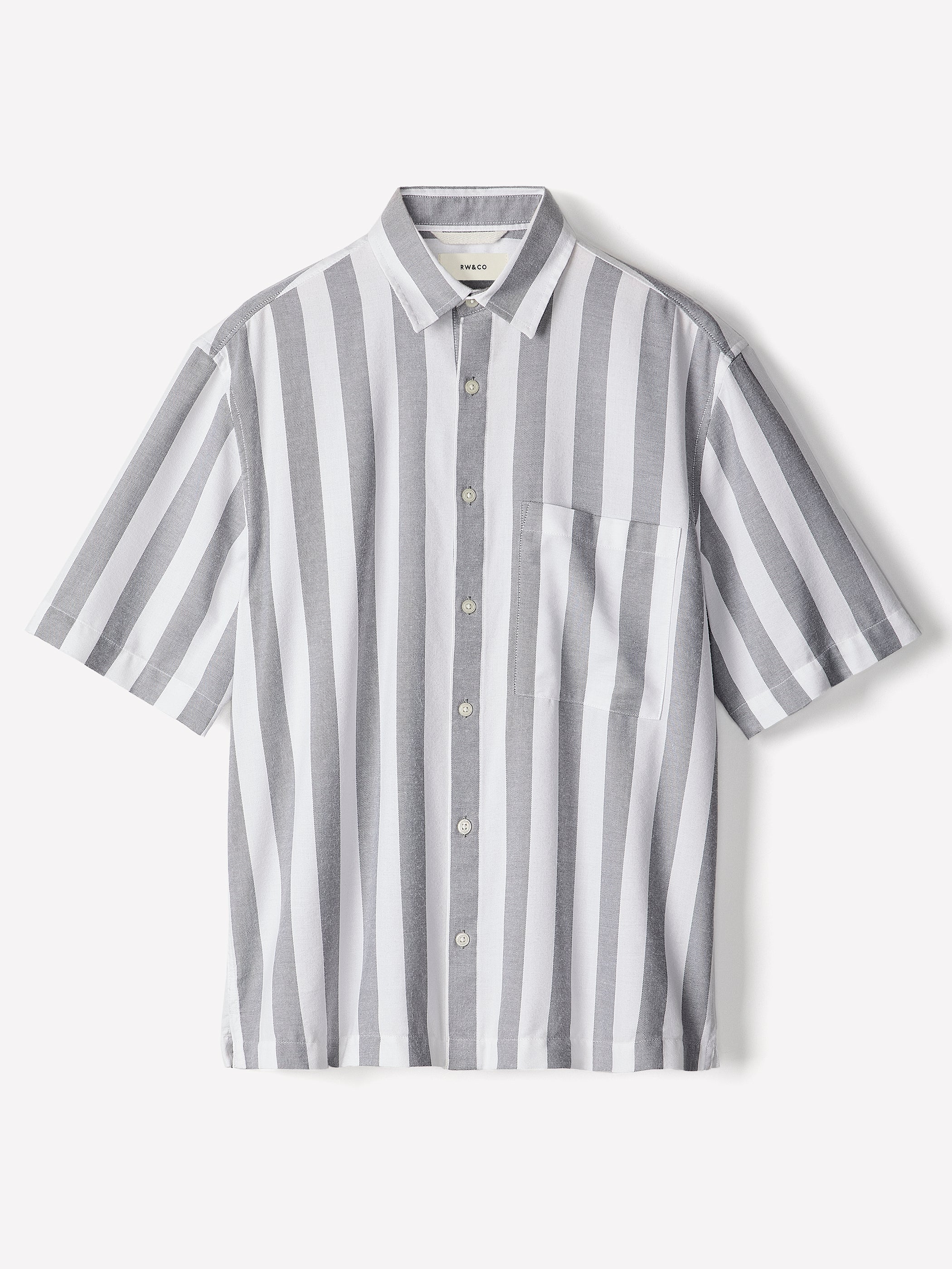 Men's Woven Short Sleeve Shirt Wide Stripe