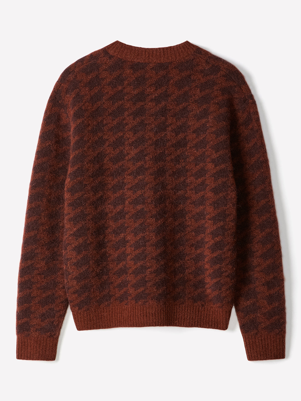 Men's Knit Houndstooth Jacquard Crewneck Sweater