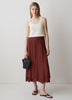 Mid-Rise Flare Midi Skirt