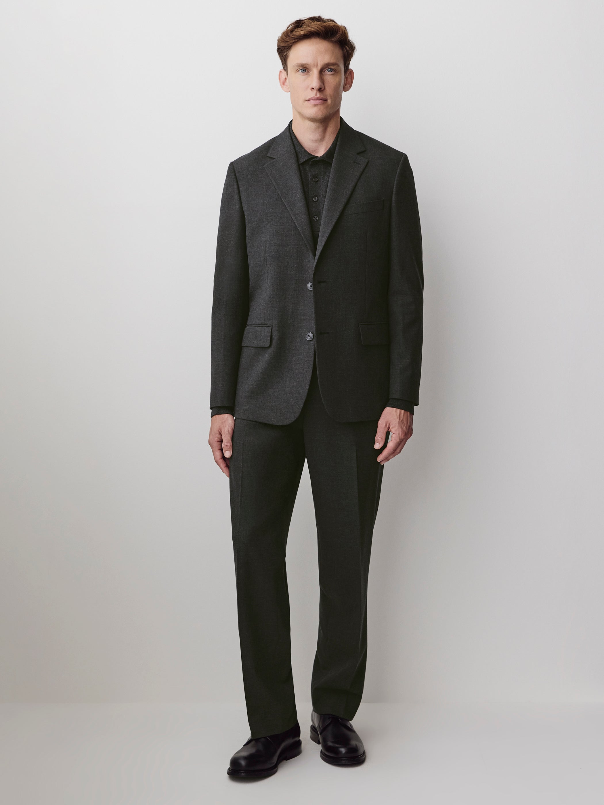 Pantalon de Complet à Coupe Droite en Tissu Technique 