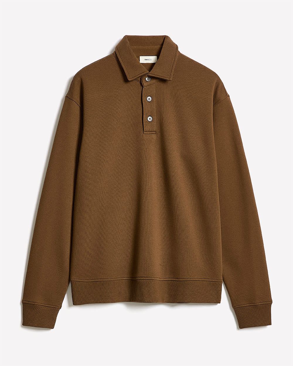 Fleece Long-Sleeve Polo | RW&CO.