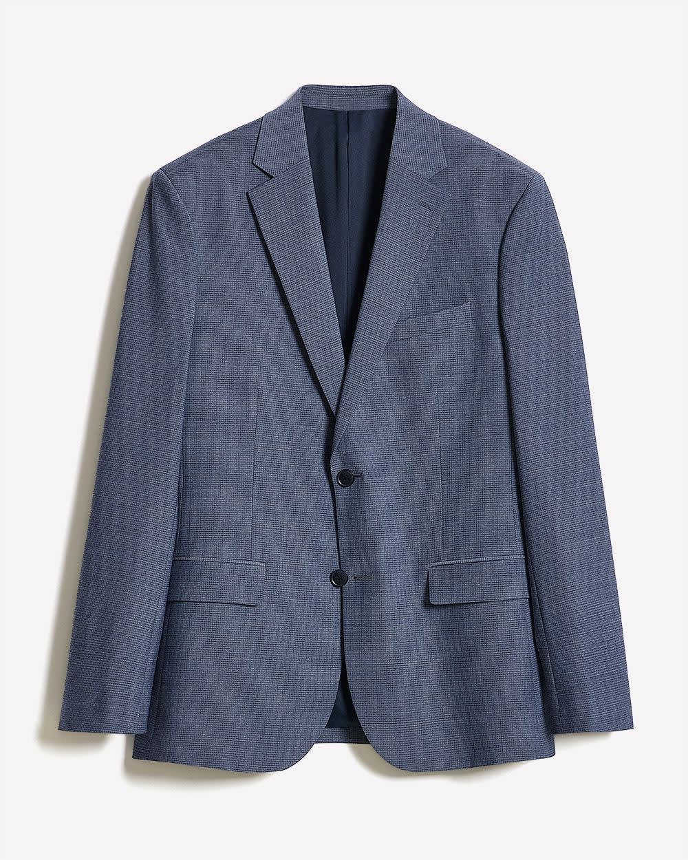 Slim-Fit Wool Check Suit Blazer