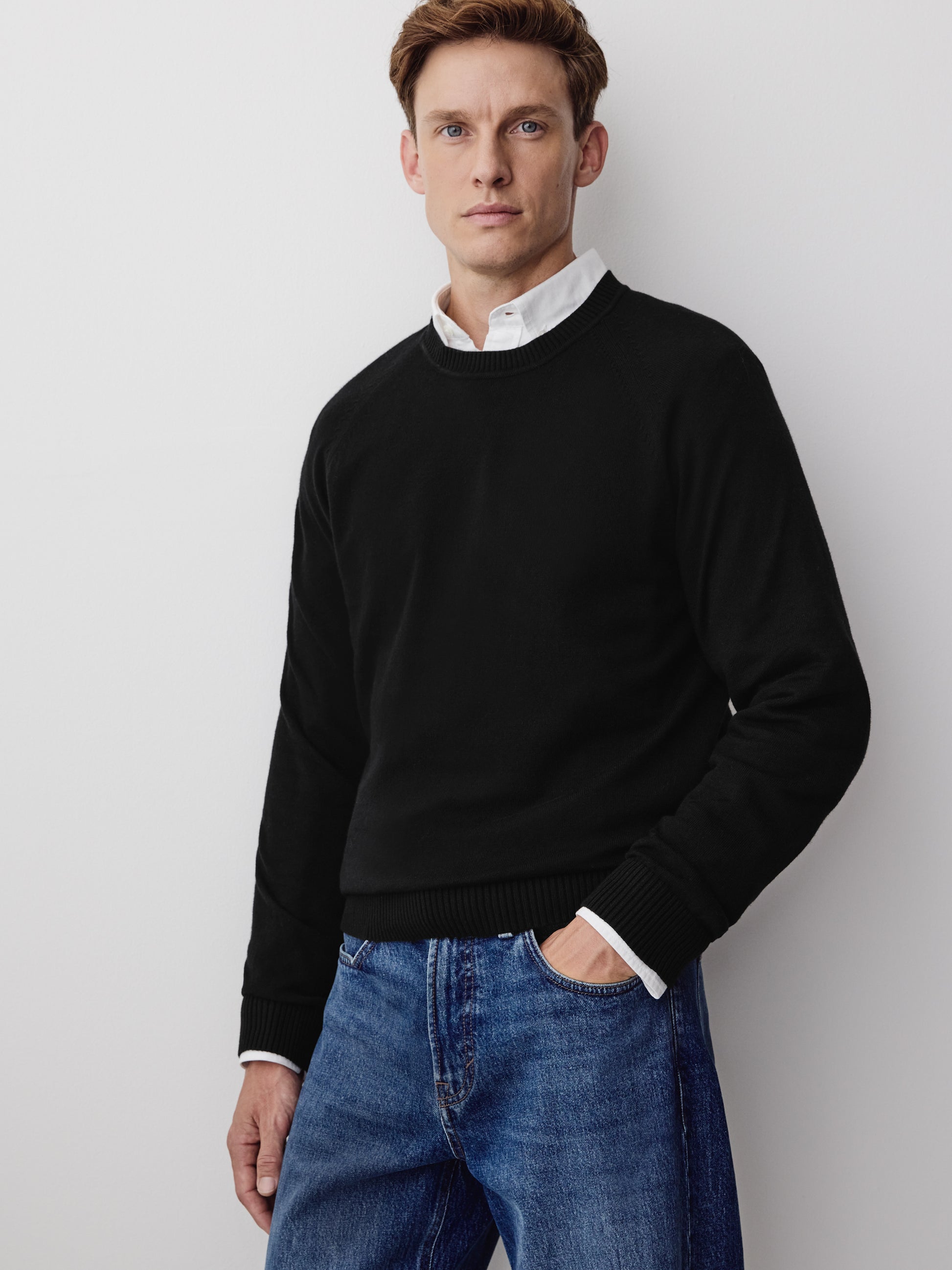 Men's Knit Crewneck Sweater Cotton Blend