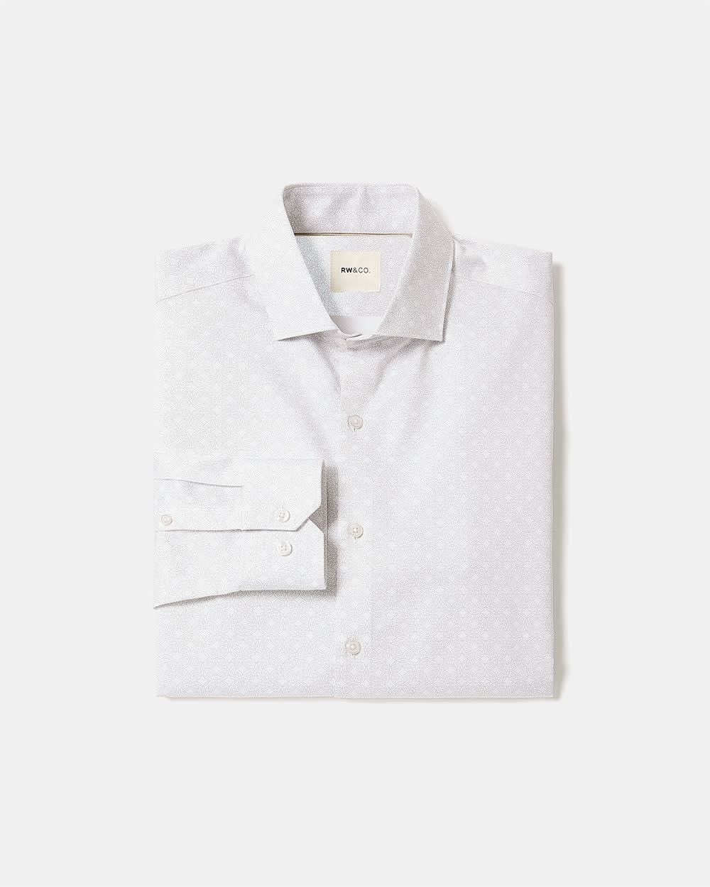 Tailored Fit Dress Shirt with Micro Geo Print
