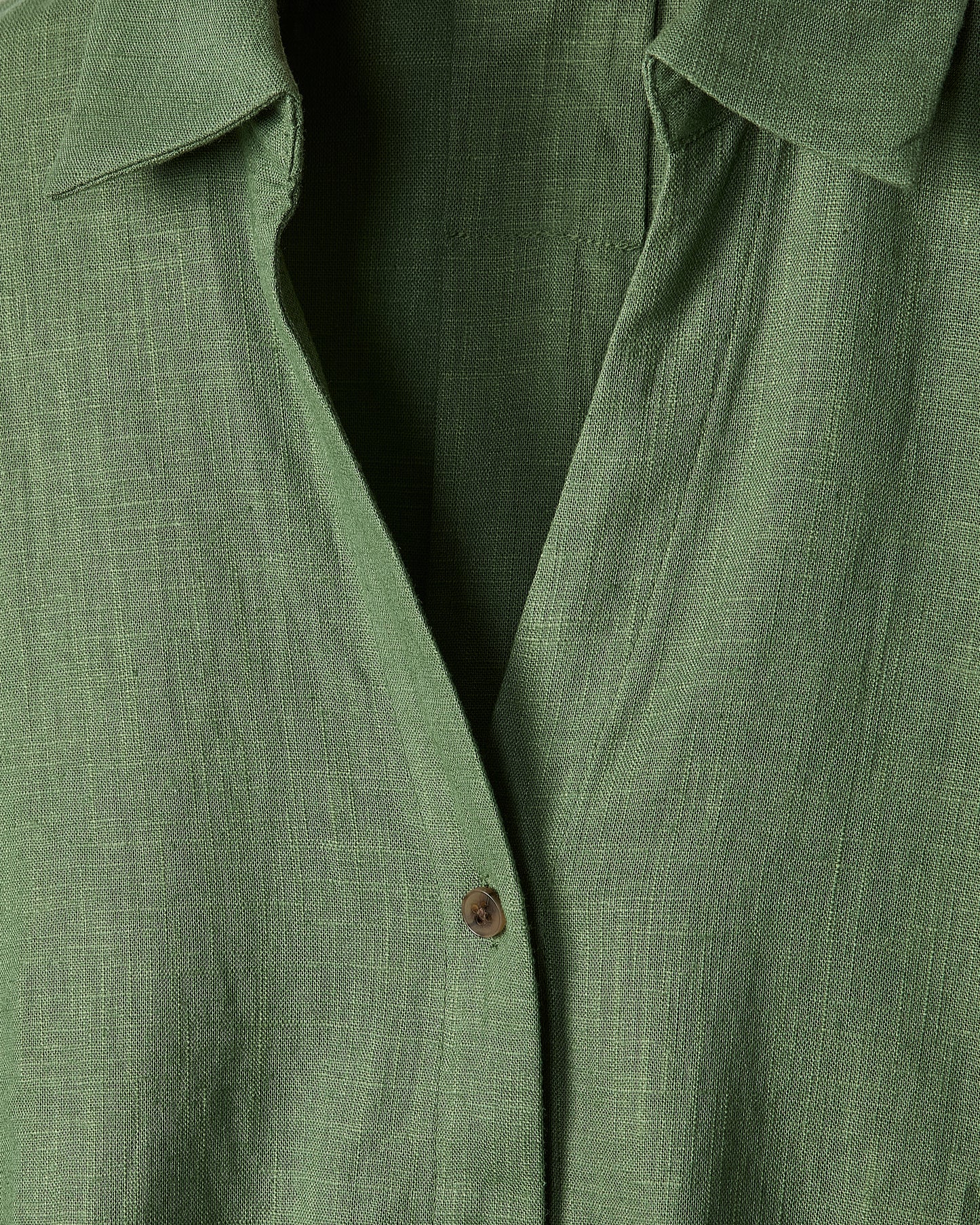 Linen-Blend Short-Sleeve Blouse with Shirt Collar