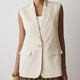 Long Sleeveless Twill Vest