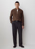 Men's Knit Cotton Cashmere Mock Zip Sweater