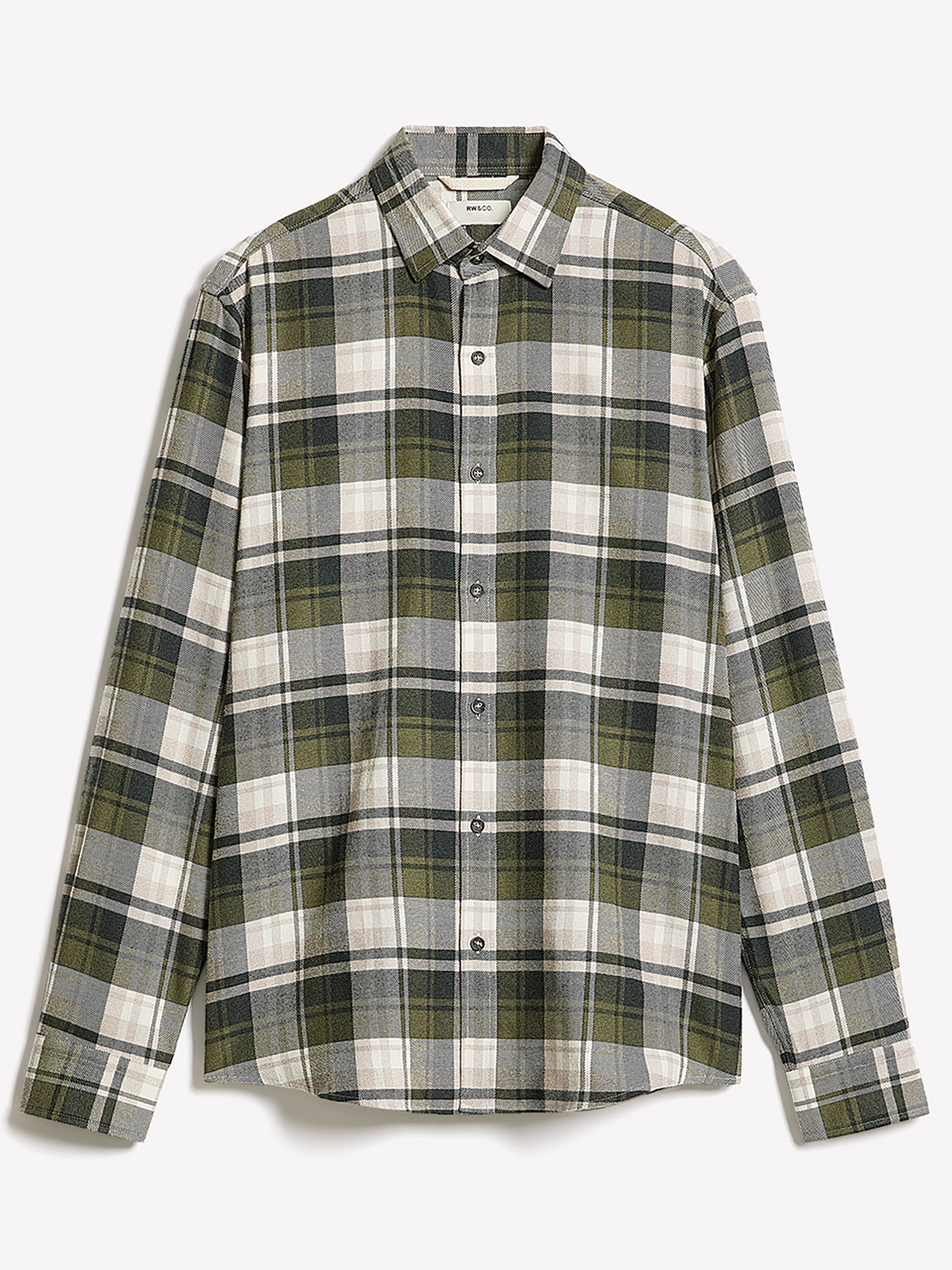 Chemise Carreautée Verte à Coupe Régulière en Flanelle