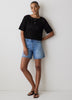 Knit Crochet Relaxed Tee in 100% Cotton