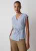 Woven Linen Blend Blouse Extended Sleeve