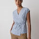 Woven Linen Blend Blouse Extended Sleeve
