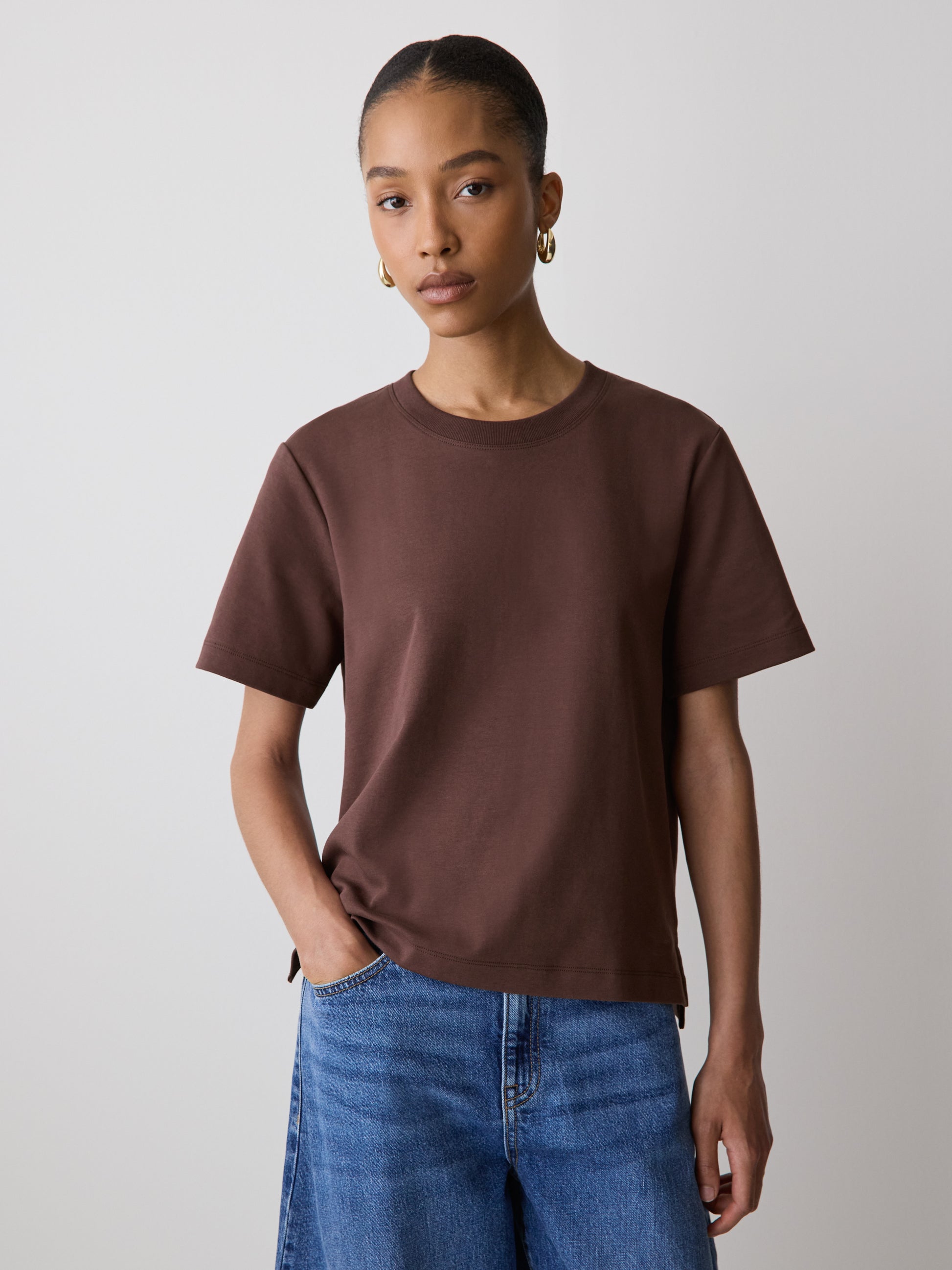 Short-Sleeve Cotton Basic Tee