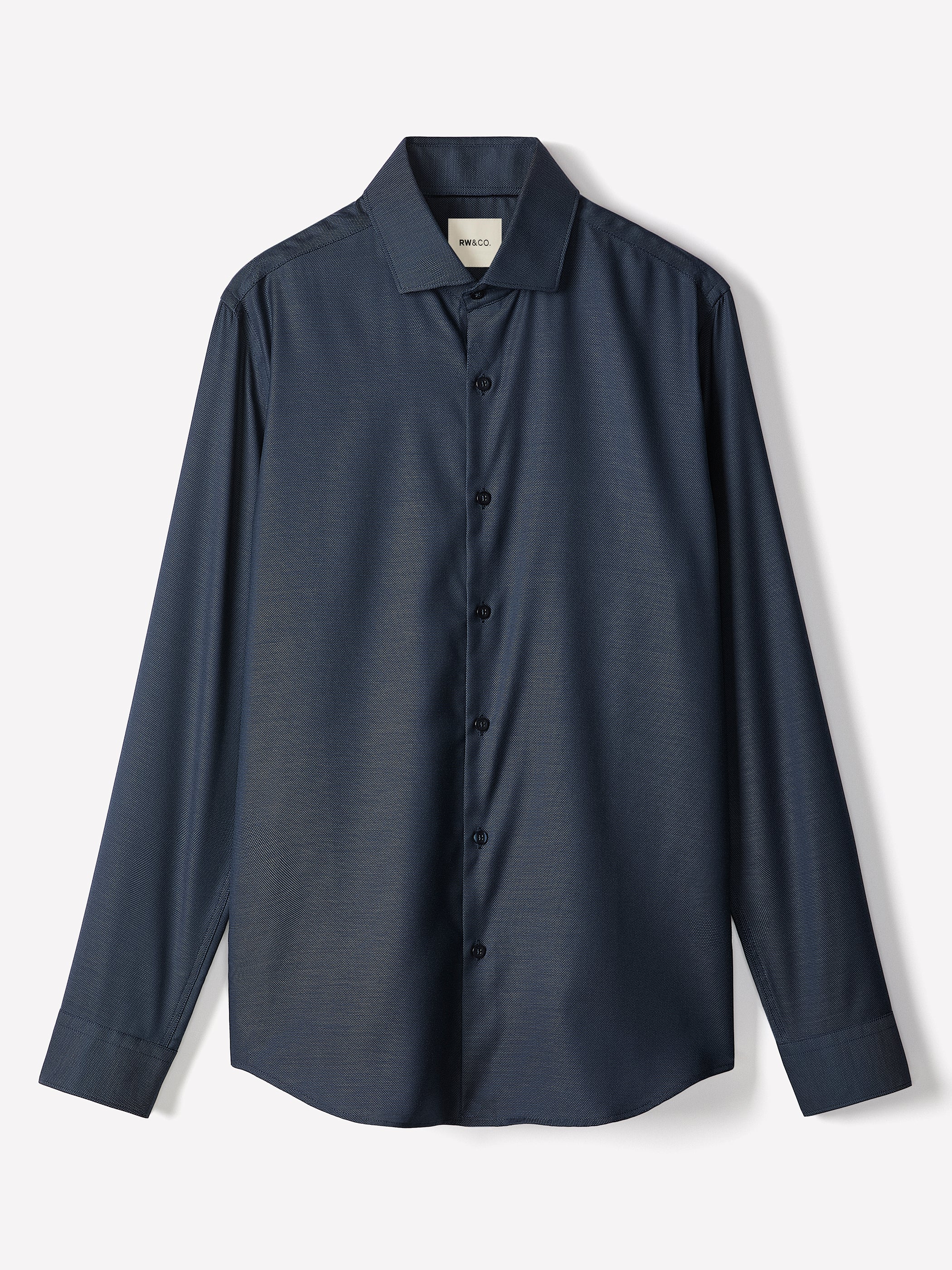Tailored-Fit Two-Tone Piqué-Knit Dress Shirt