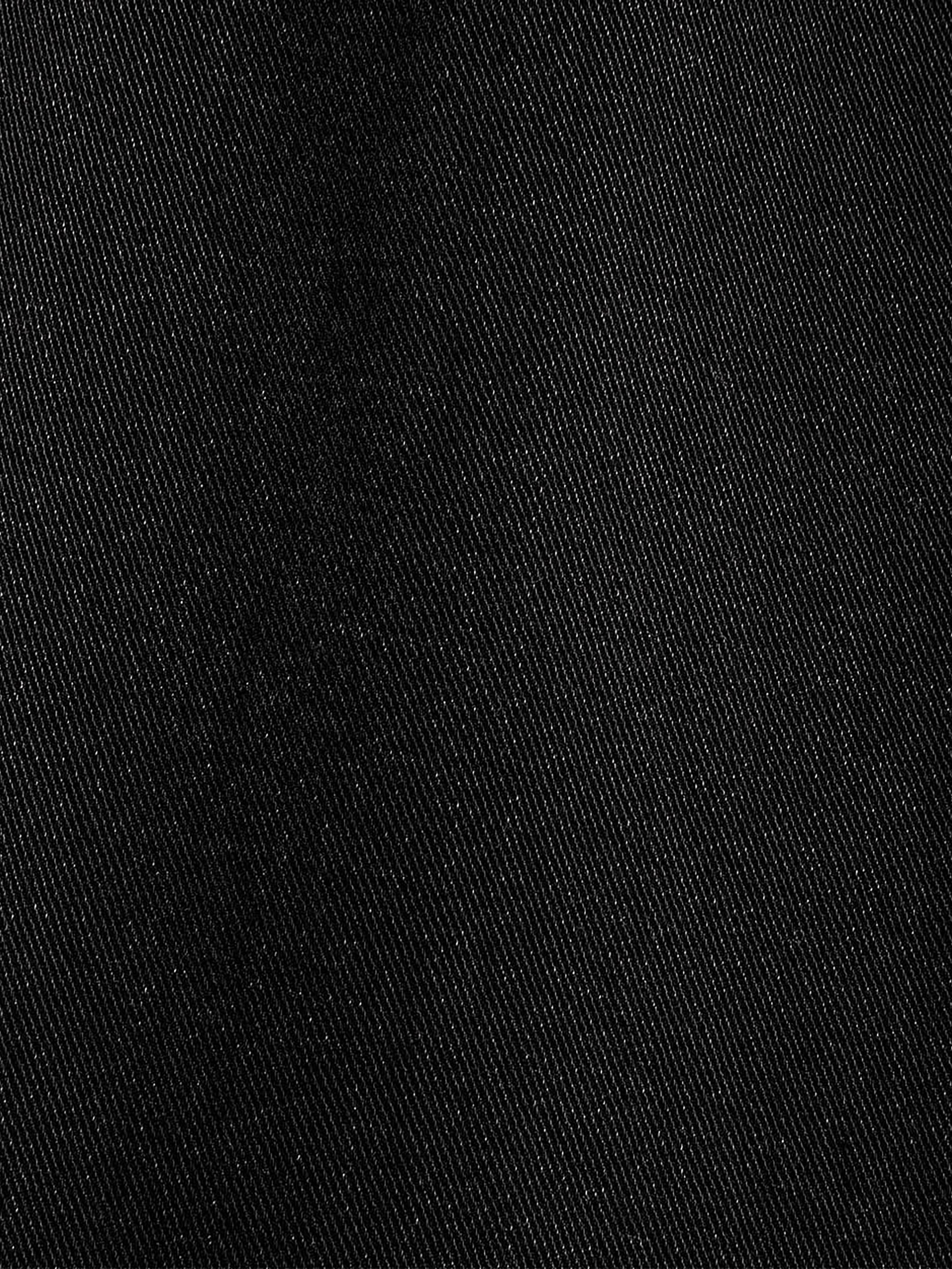 Jeans Gris Foncé à Taille Mi-Haute et Jambe Large