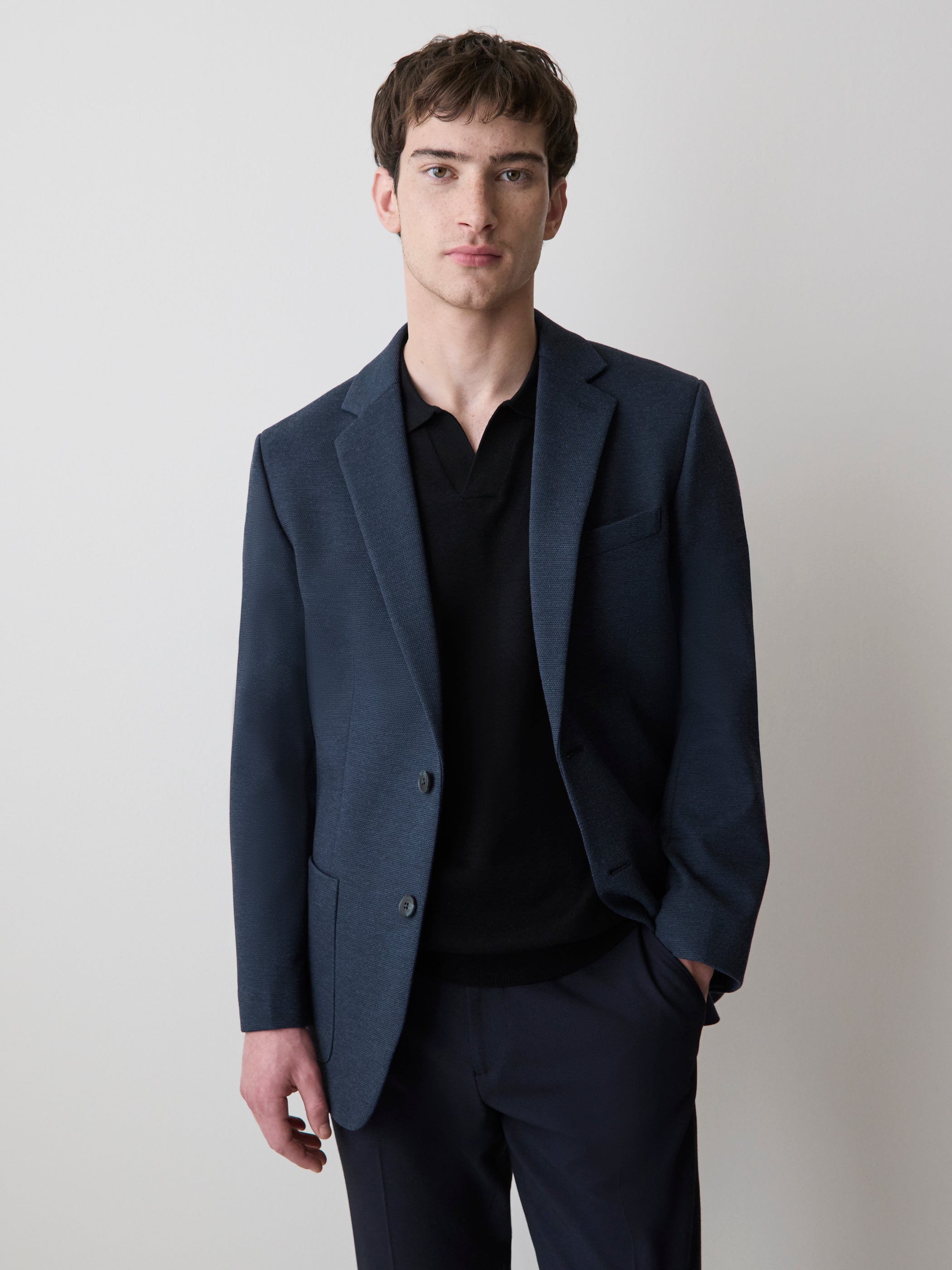 Veston en Tricot à Coupe Étroite