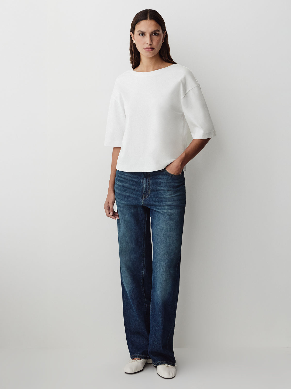 Regular Fit Cotton Scoop Neck Tee