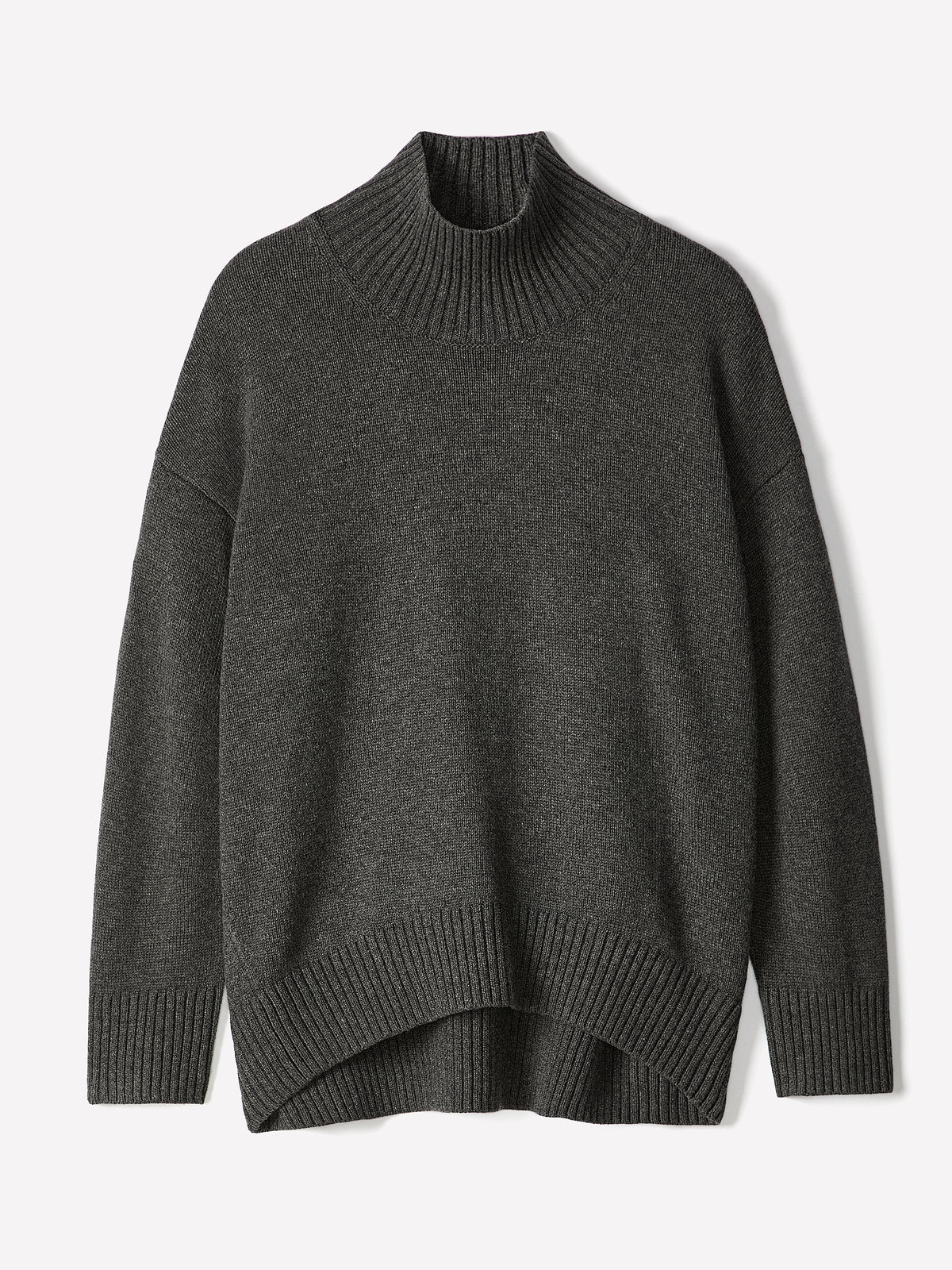 Long-Sleeve Mock-Neck Merino-Blend Sweater