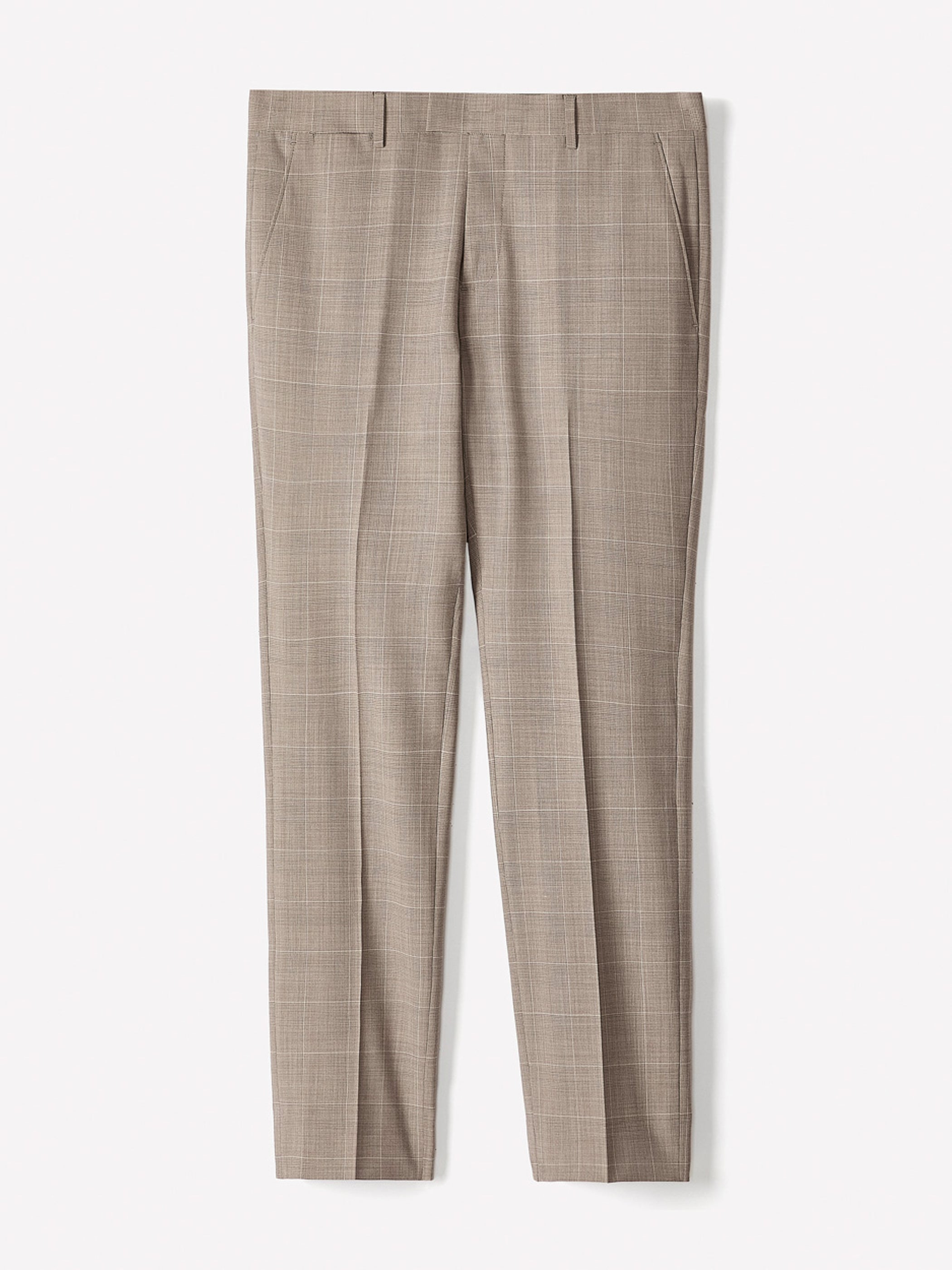Slim Fit Wool Check Suit Pant